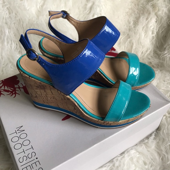 Mootsies Tootsies Shoes - Mootsies Tootsies Motinsyk blue cork wedge heels